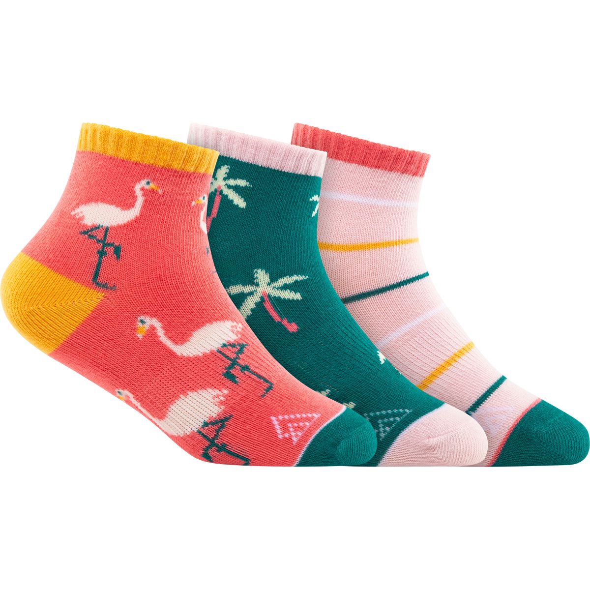 Ripzone Kids' Flamingo Quarter Socks - 3 pk