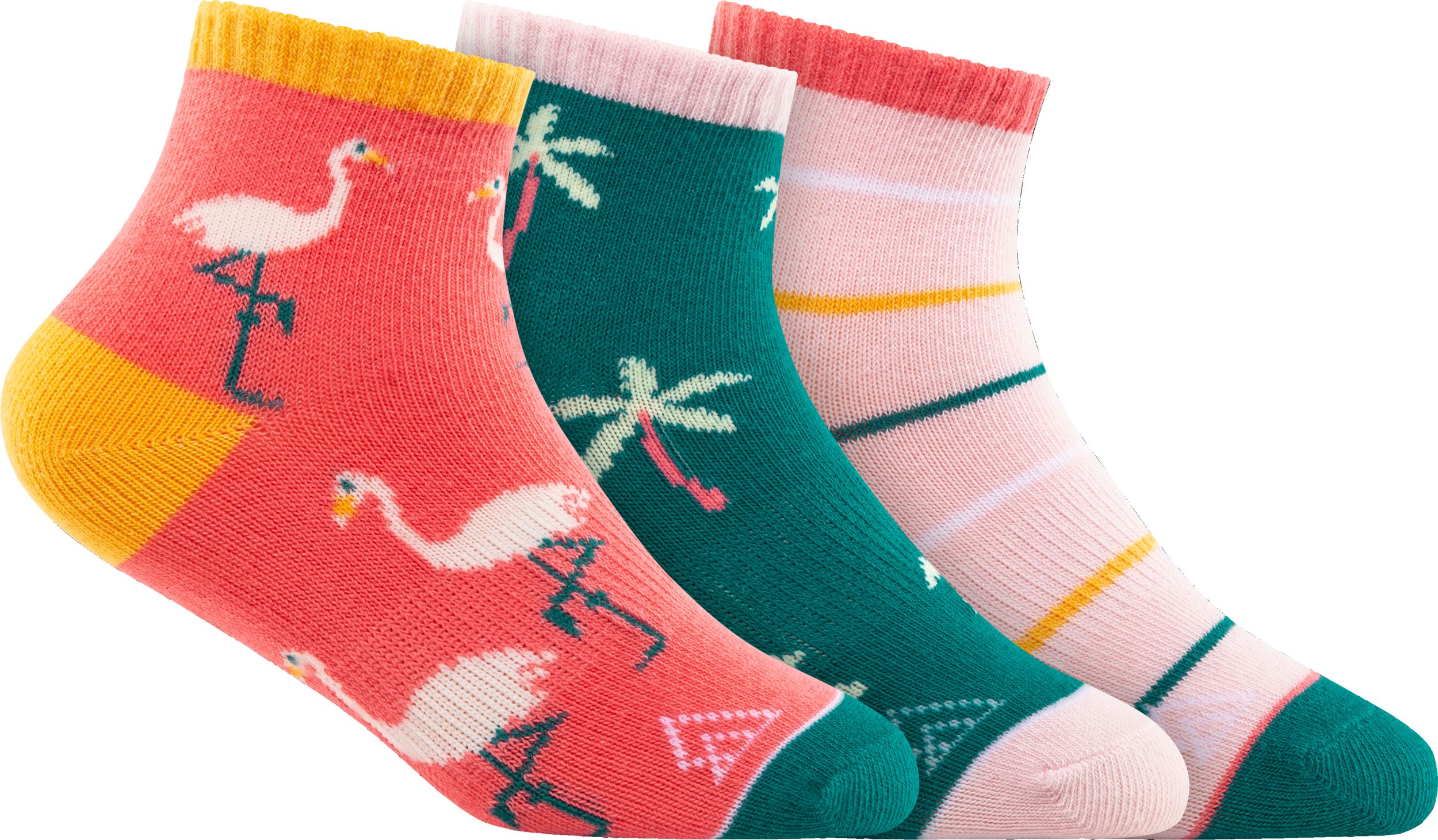 Ripzone Kids' Flamingo Quarter Socks - 3 pk
