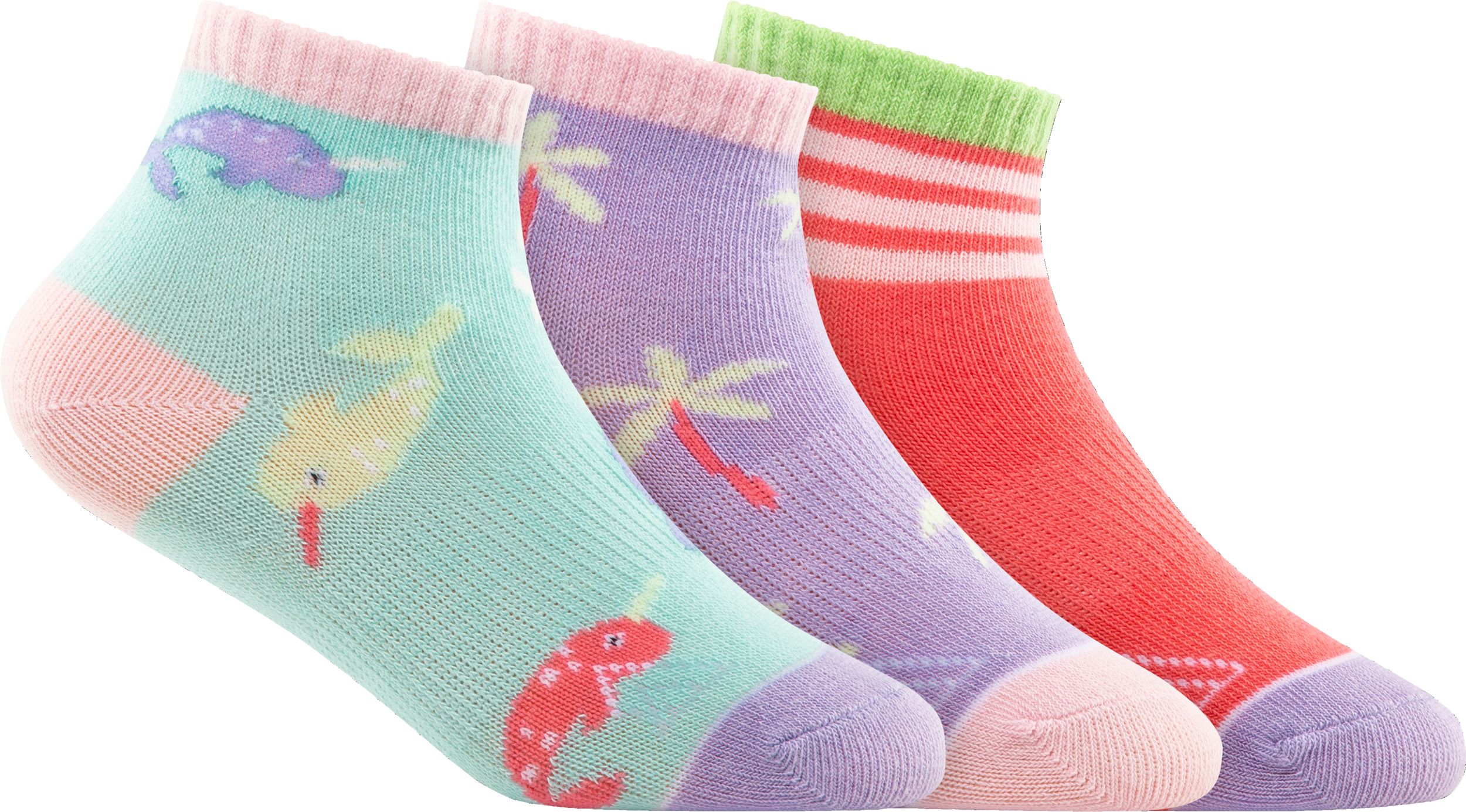 Ripzone Kids' Narwhal Printed Quarter Socks - 3 pk