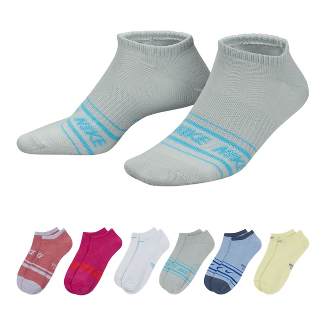 Nike Girls' Everyday Lightweight No Show Socks - 6 Pack