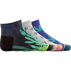 Ripzone Girls' No Show Cactus Socks 3pk