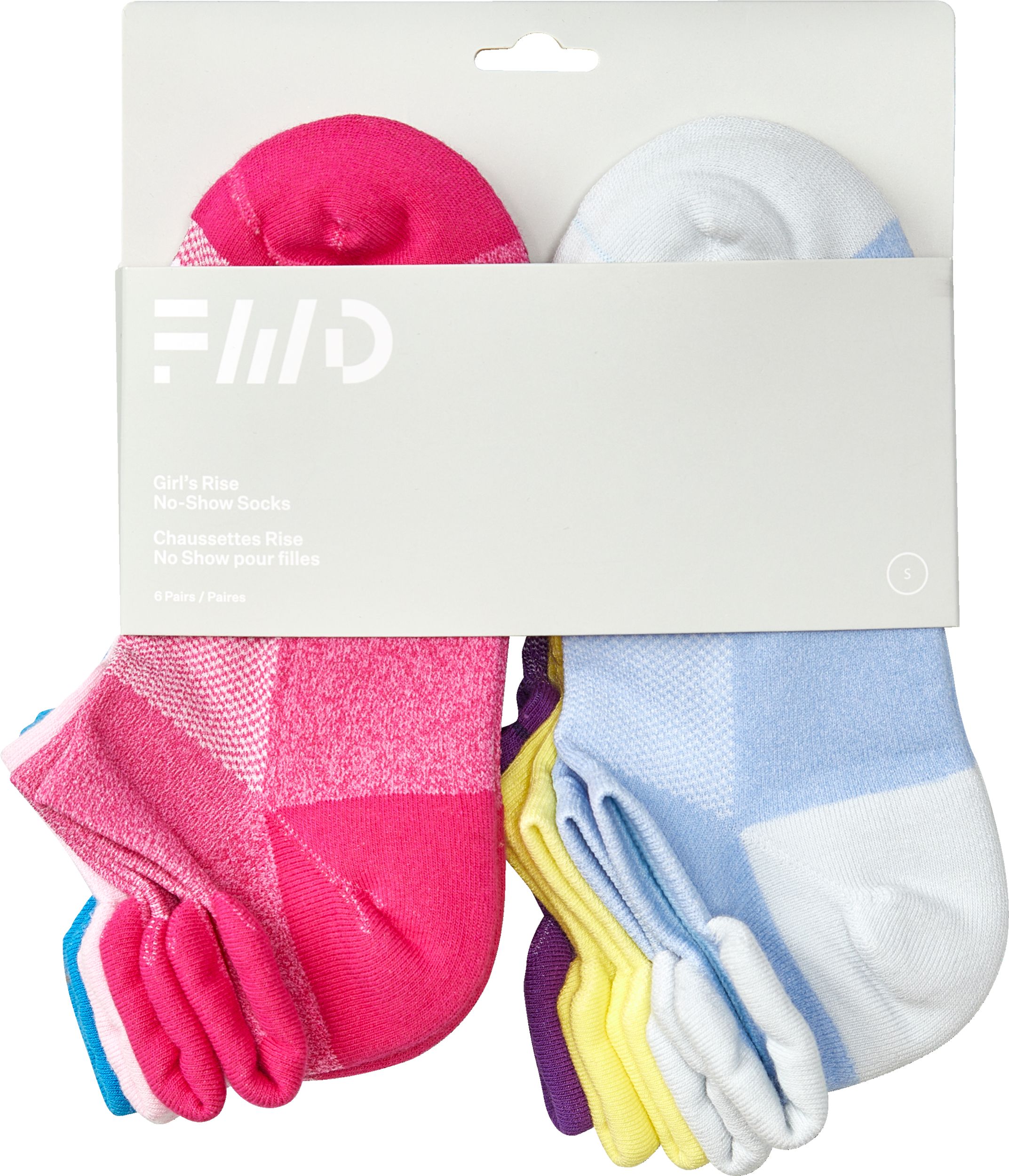 FWD Girls' Rise No Show Socks - 6 Pack