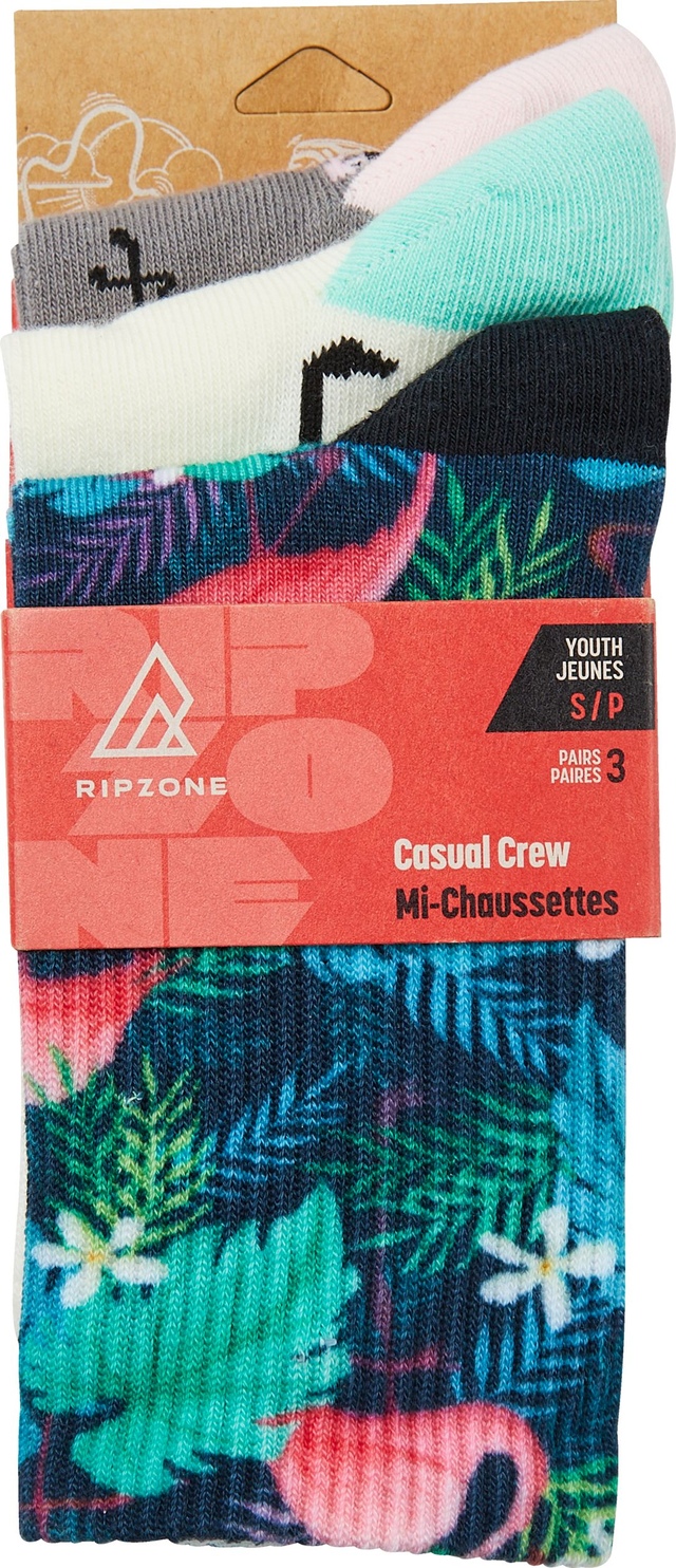 Ripzone Kids' Banana Crew Socks - 3 pk