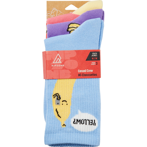 Ripzone Kids' Banana Crew Socks - 3 pk