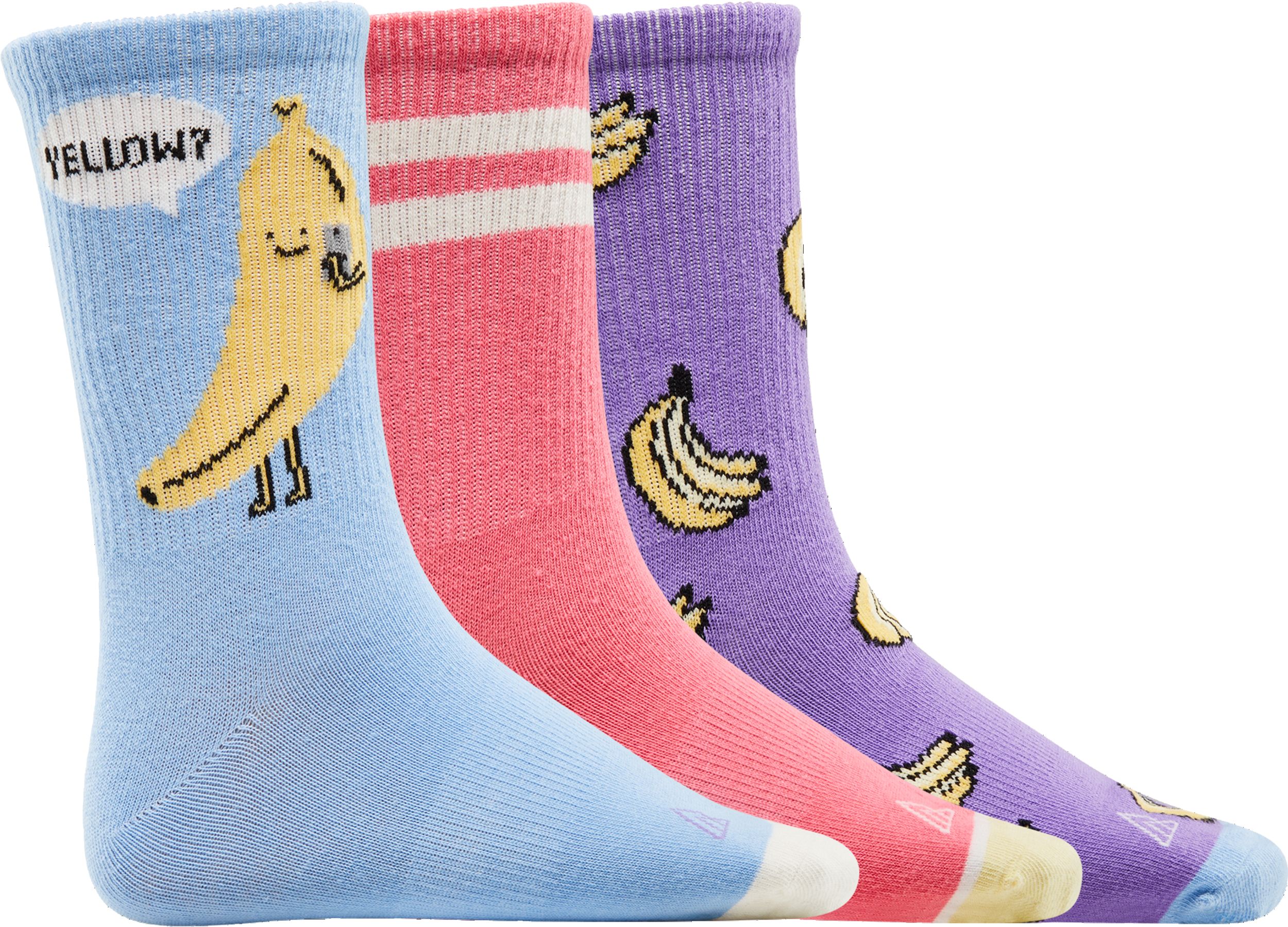 Ripzone Kids' Banana Crew Socks - 3 pk