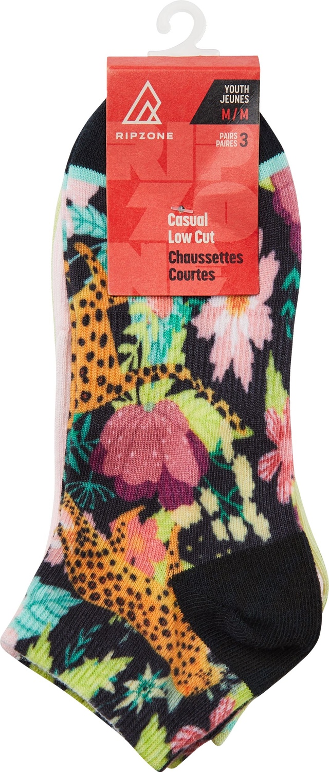 Ripzone Girls' No Show Socks 3Pk