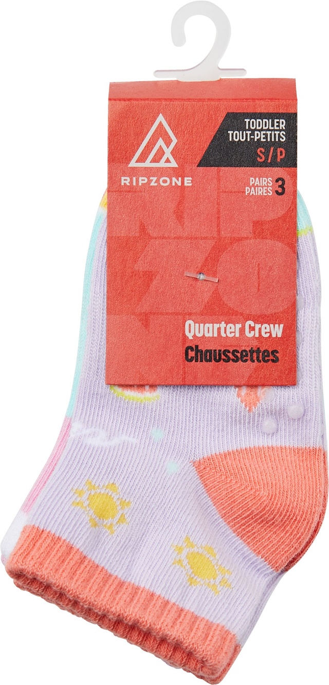 Ripzone Kids' Quarter Crew Socks - 3 pk