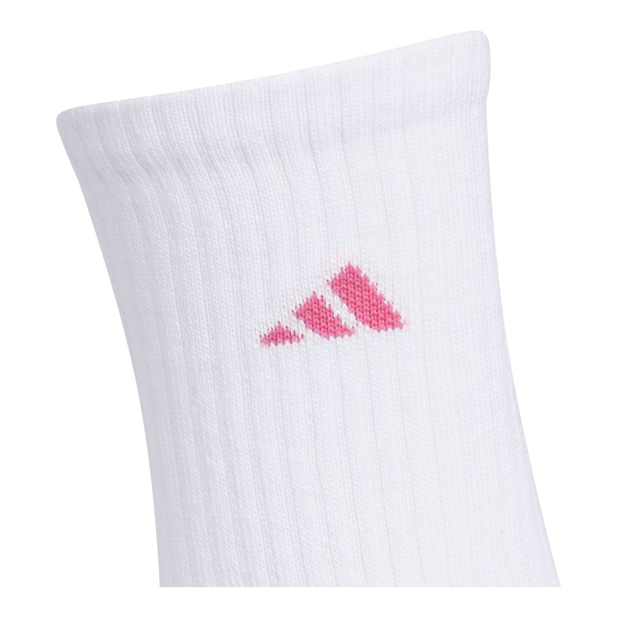 adidas Girls' 3-Stripe Cushioned 3.0 Crew Socks - 6pk