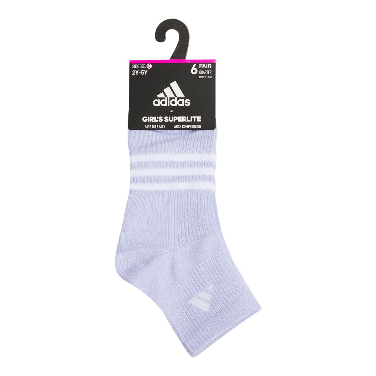 adidas Kids' Superlite 3.0 Quarter Socks - 6pk