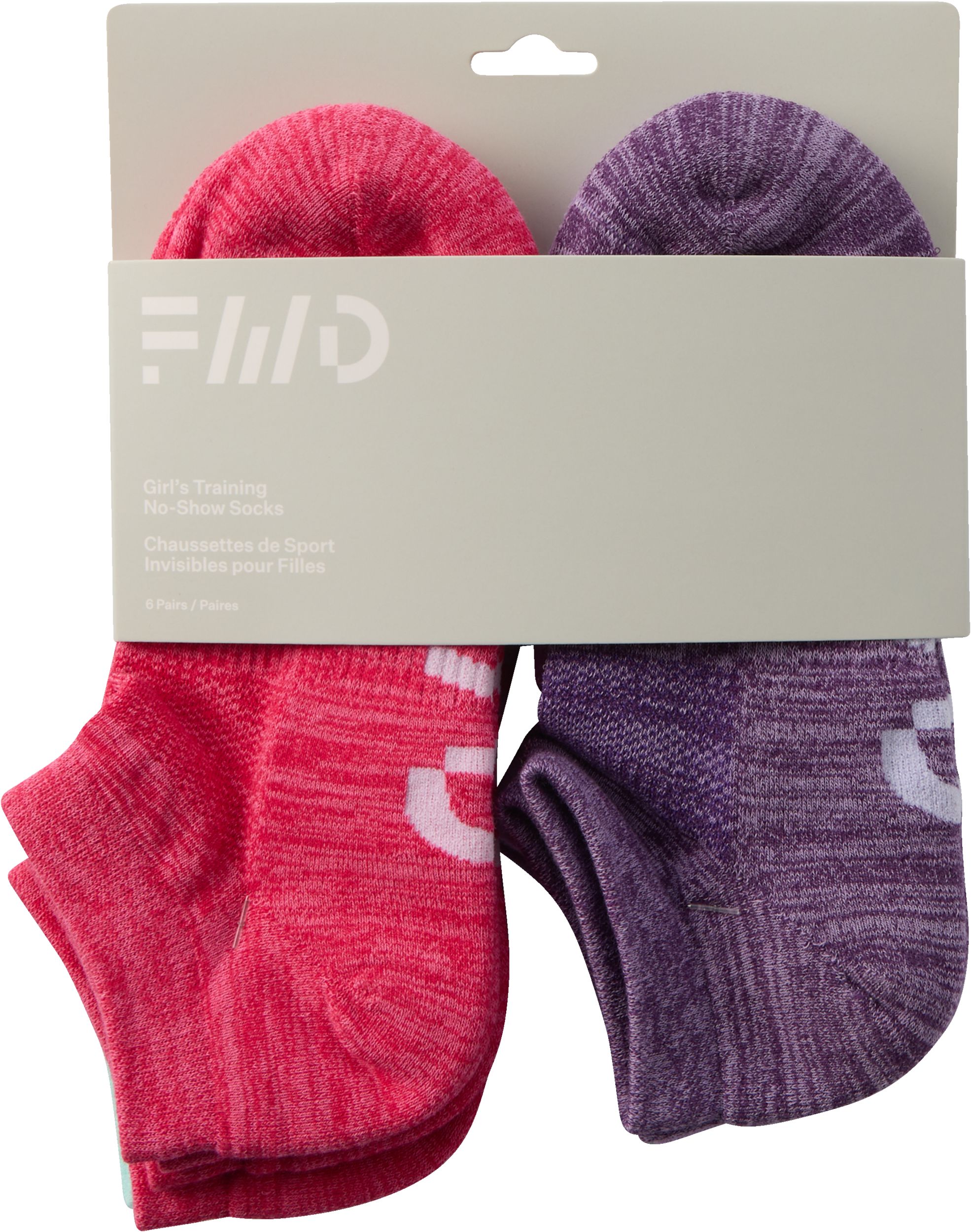 FWD Girls' Athletic No Show Socks - 6 Pack