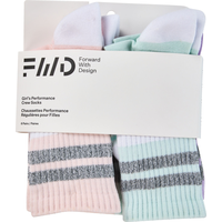 FWD Girls' Performance Crew Socks - 6pk Front_Flat