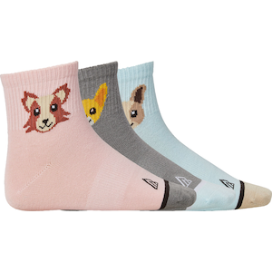 Ripzone Kids' Animals Quarter Crew Socks - 3 pk