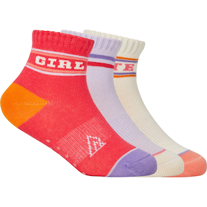 Ripzone Toddler Girls' Varsity Quarter Crew Socks - 3 Pack
