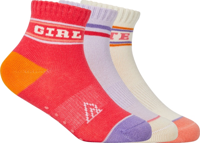 Ripzone Toddler Girls' Varsity Quarter Crew Socks - 3 Pack