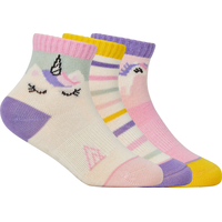 Ripzone Toddler Girls' Unicorn Quarter Crew Socks - 3 Pack Side_Right