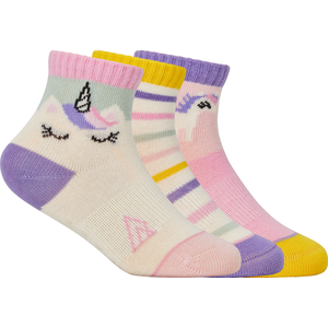 Ripzone Toddler Girls' Unicorn Quarter Crew Socks - 3 Pack