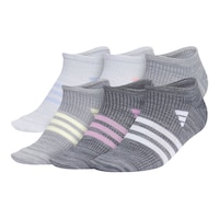 adidas Girls' Superlite 3.0 No Show Socks - 6 Pack Front_Three_Fourths_Angled_Left