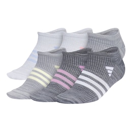 adidas Girls' Superlite 3.0 No Show Socks - 6 Pack