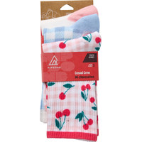 Ripzone Girls' Cherry Crew Socks - 3 Pack Front_Flat