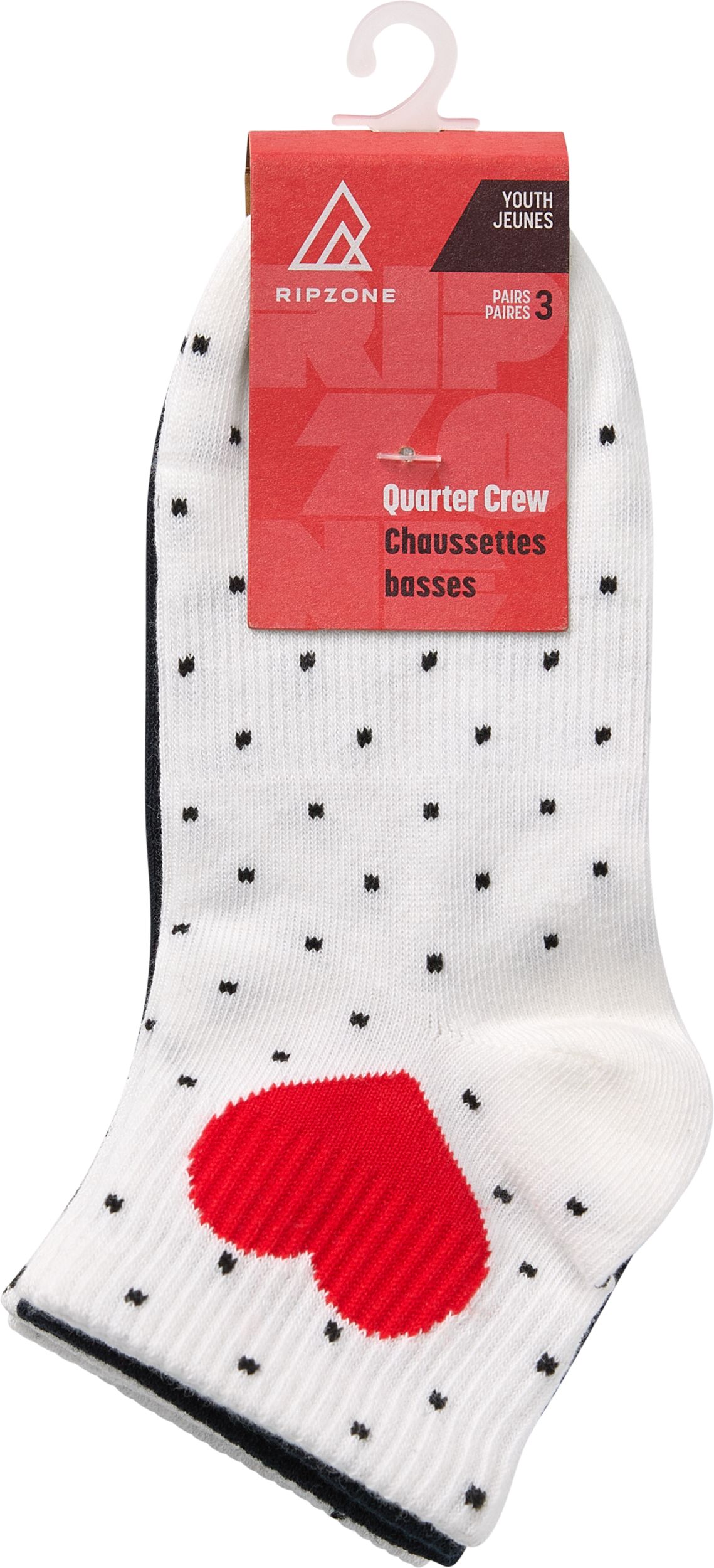 Ripzone Girls' Self Love Quarter Crew Socks - 3 Pack