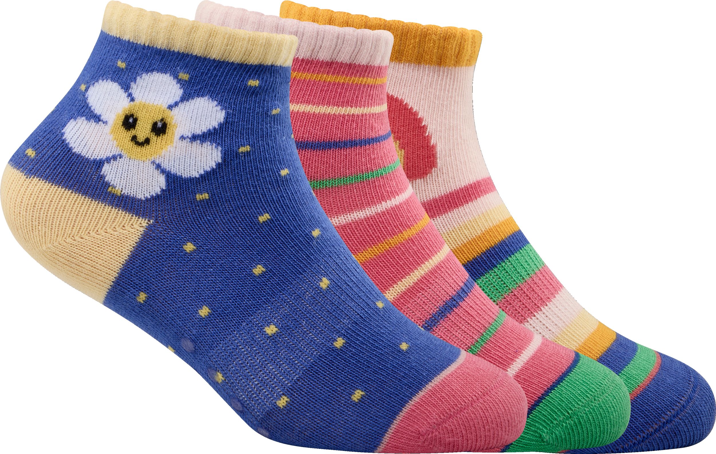 Ripzone Toddler Kids' Rainbows Quarter Crew Socks - 3pk