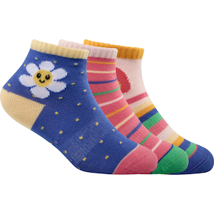 Ripzone Toddler Kids' Rainbows Quarter Crew Socks - 3pk