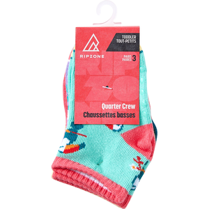 Ripzone Toddler Kids' Tucans Quarter Crew Socks - 3pk