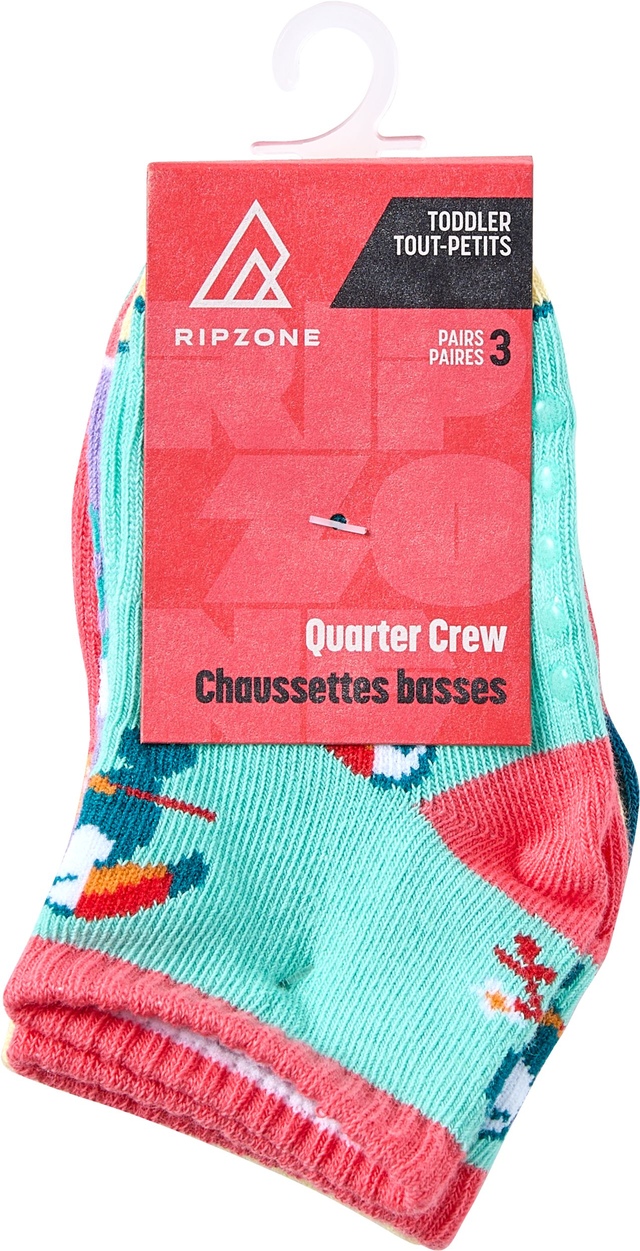 Ripzone Toddler Kids' Tucans Quarter Crew Socks - 3pk