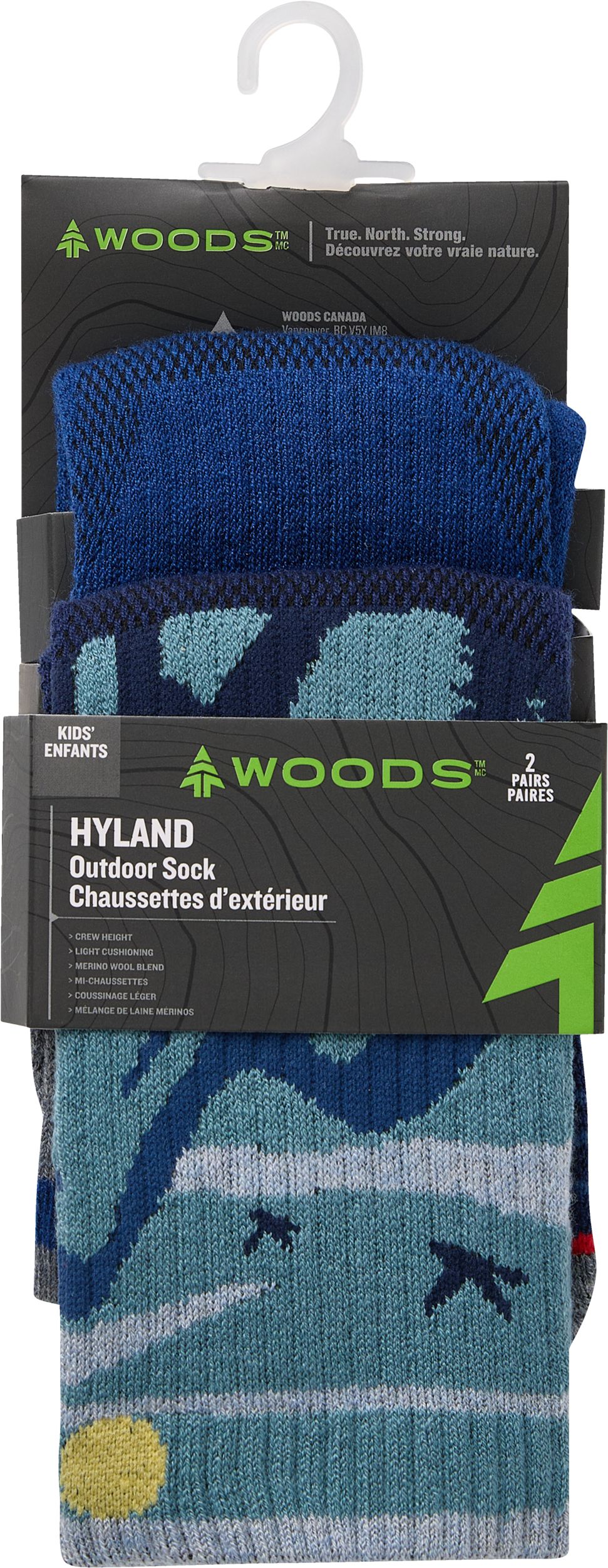 Woods Boys' Hyland Outdoor Crew Socks - 2 Pack
