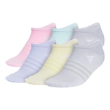 adidas Girls' Superlite Rainbow No Show Socks - 6 pk Front_Three_Fourths_Angled_Left
