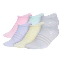 adidas Girls' Superlite Rainbow No Show Socks - 6pk
