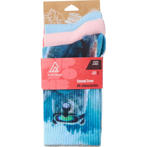 Ripzone Girls' Snow Bear Crew Socks - 3 Pack