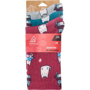 Ripzone Girls' Warm Cats Crew Socks - 3 Pack