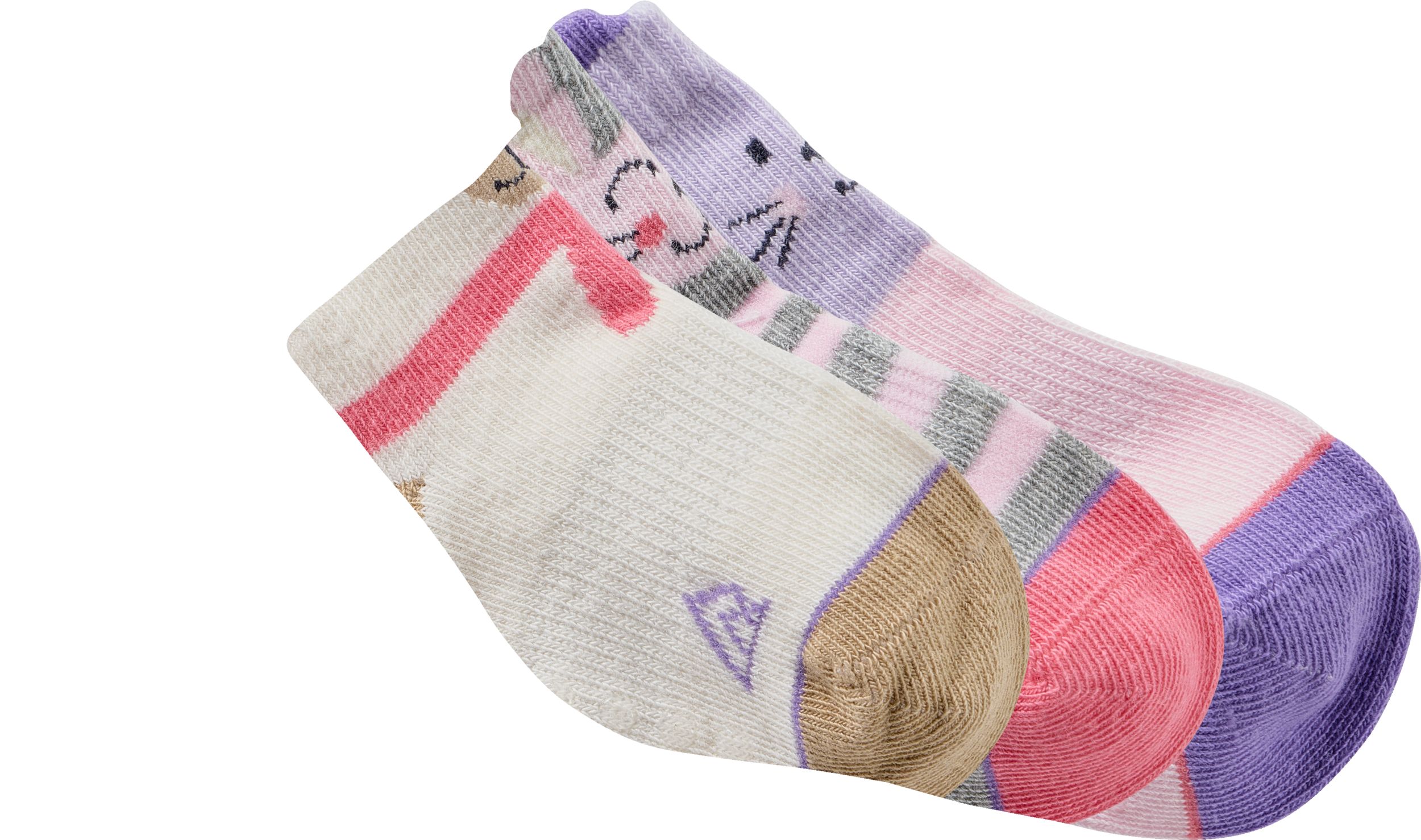 Ripzone Girls' Animal Quarter Crew Socks - 3 Pack