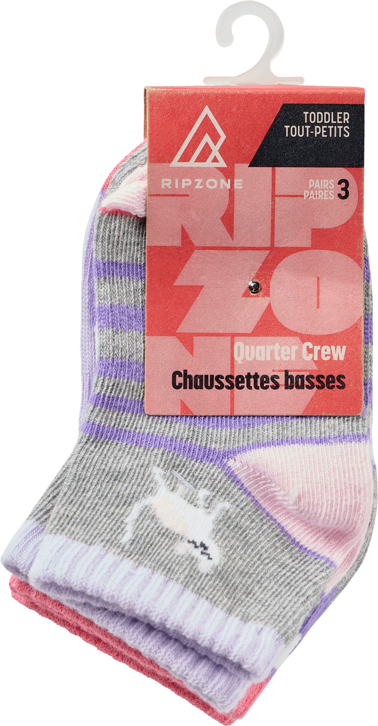 Ripzone Girls' Cats Quarter Crew Socks - 3 Pack