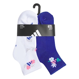 adidas Girls' Climacool® Graphic Quarter Socks - 6pk