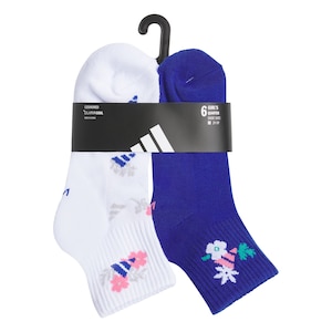 adidas Girls' Climacool® Graphic Quarter Socks - 6pk