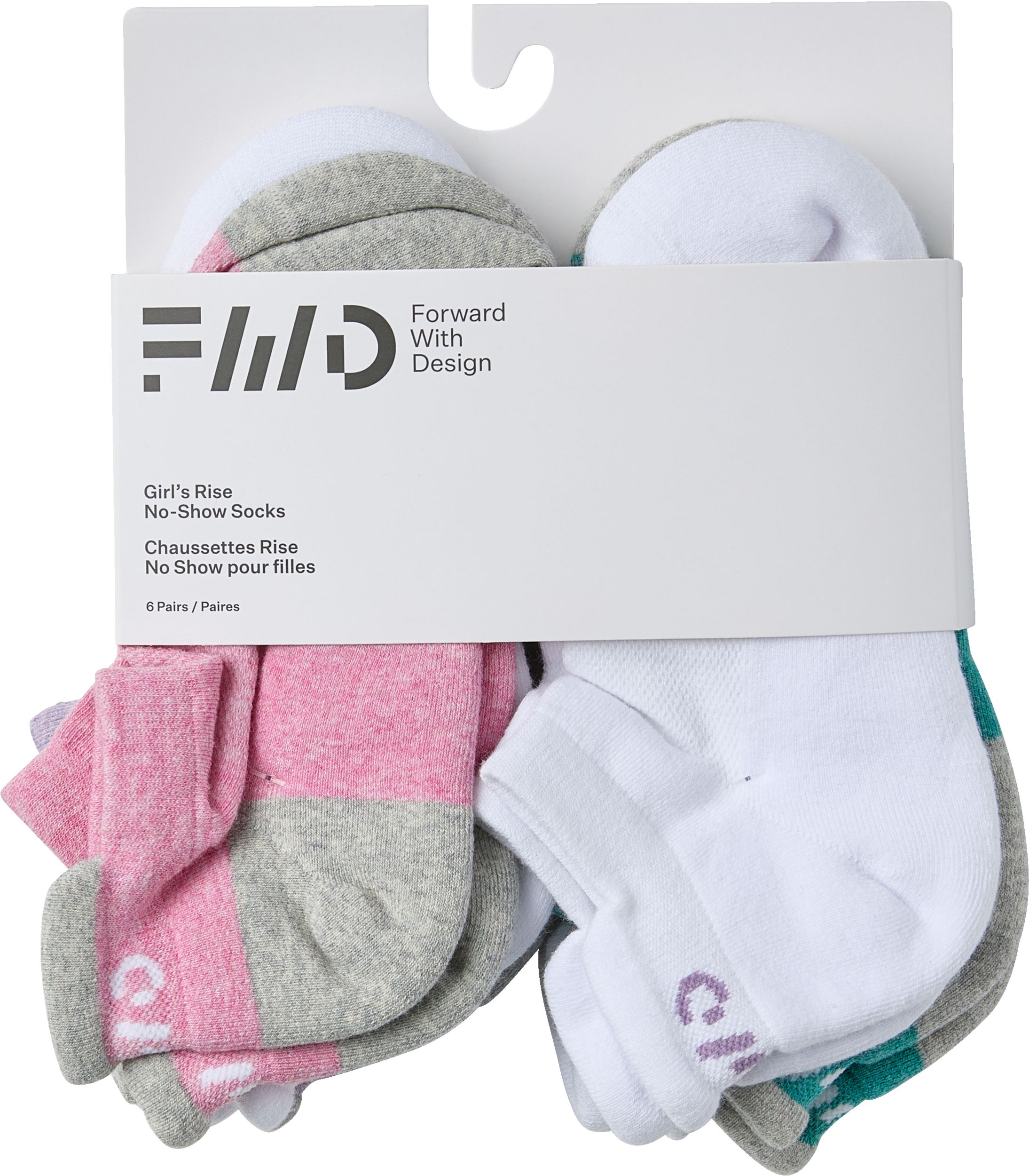 FWD Kids' Athletic No Show Socks 6-pk