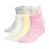 adidas Kids' Cushioned Graphic Athletic Socks 6-pk Front_Angled_Left