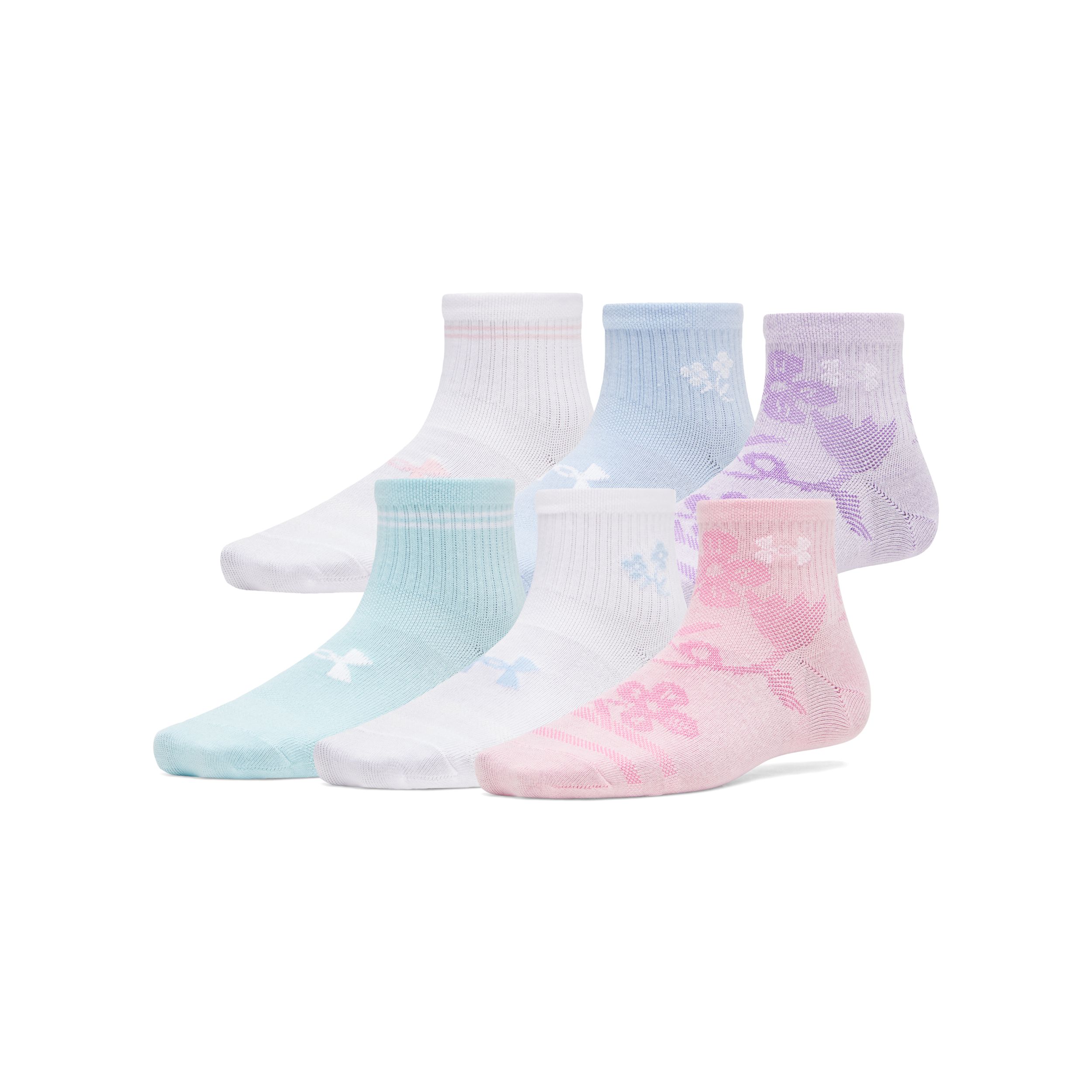 Under Armour Youth Kids' Essential Quarter Lightweight Breathable Socks - 6pk