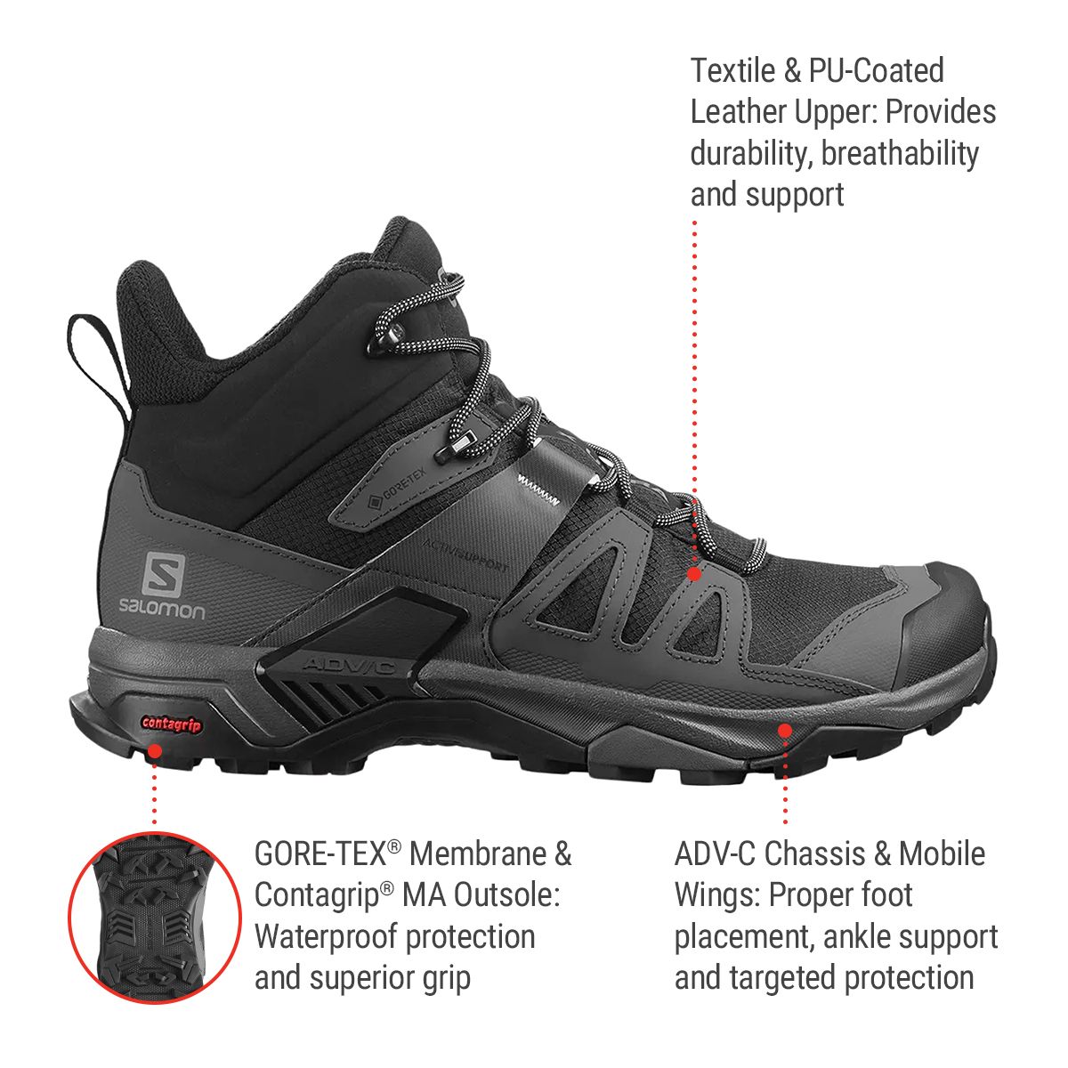 Salomon Men's Ultra 4 Hiking Shoes