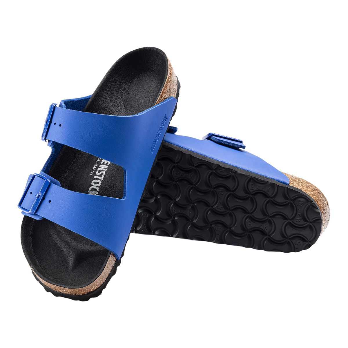 Birkenstock Men's Arizona Birko-Flor Two Strap Slides/Sandals, Leather