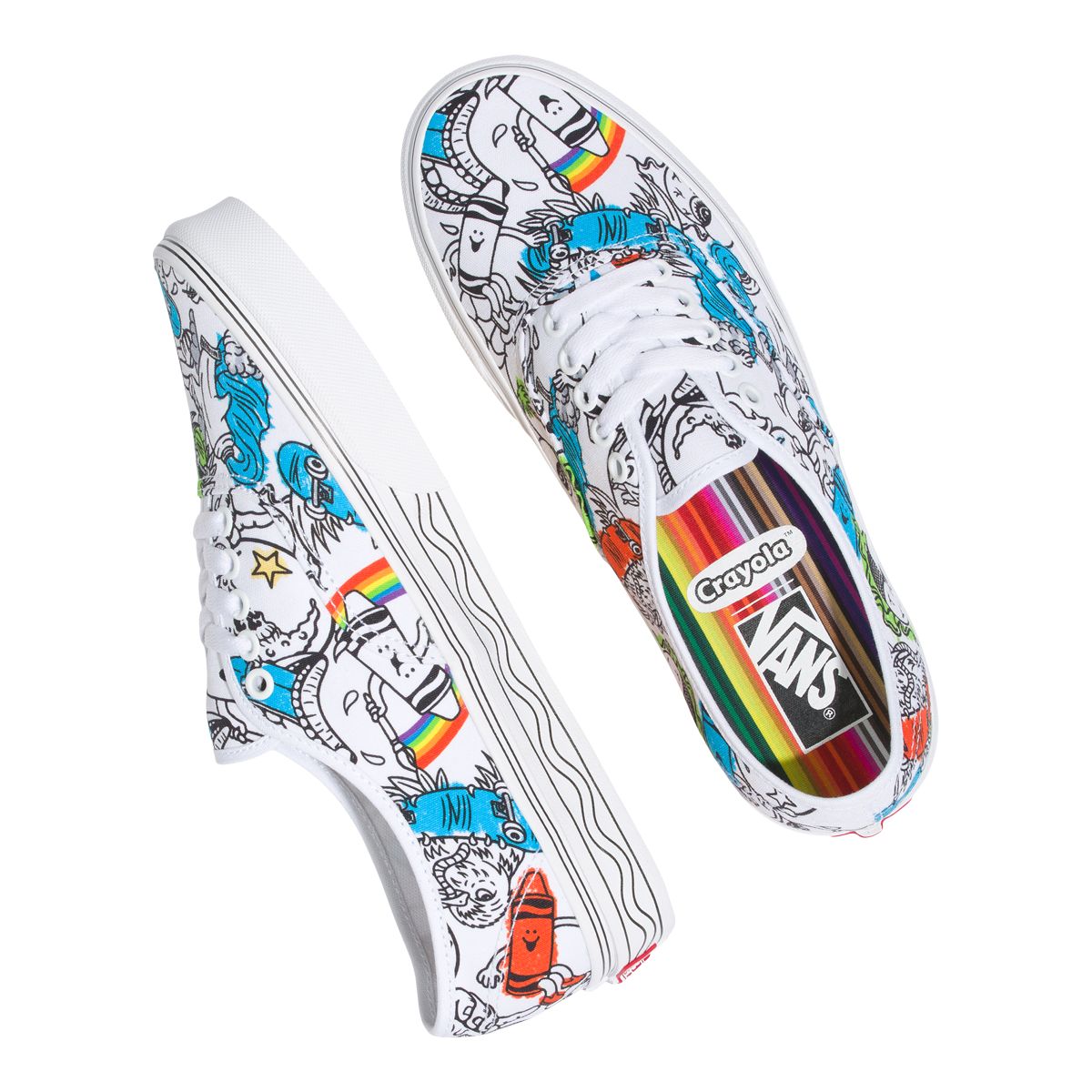 Vans x Crayola Men's Authentic Skate Shoes, Sneakers, Low Top, Casual