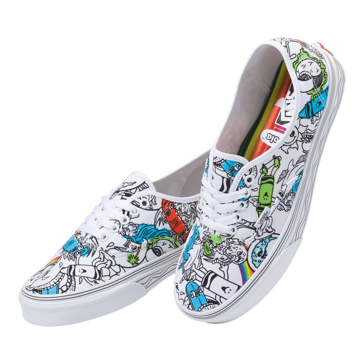 Vans x Crayola Men's Authentic Skate Shoes, Sneakers, Low Top, Casual