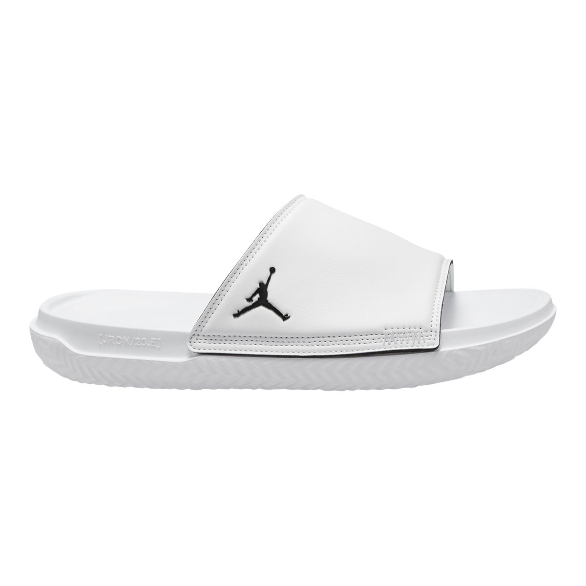 Jordan slides black hot sale and white