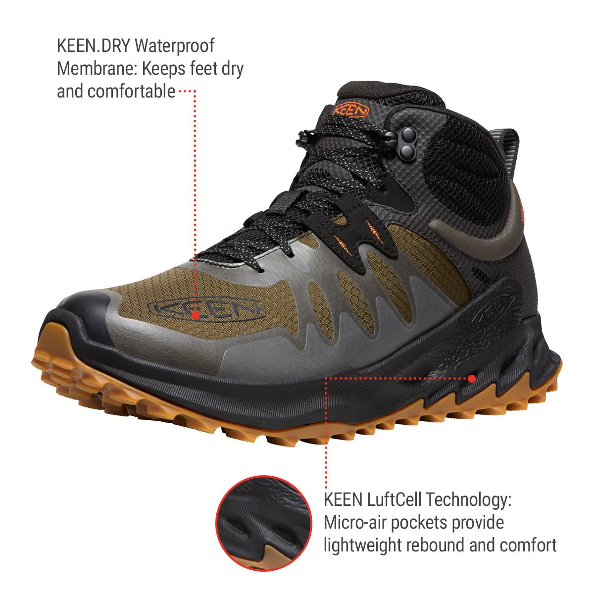 KEEN Men's Zionic Mid Hiking Shoes