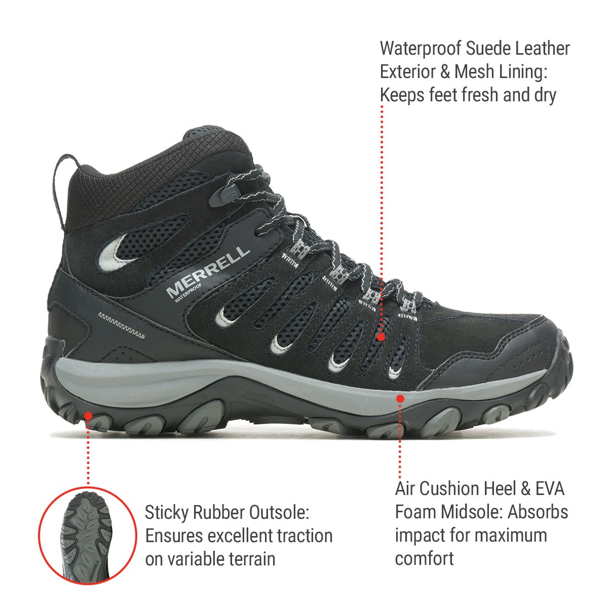 Merrell Men's Crosslander 3 Mid Hiking Shoes