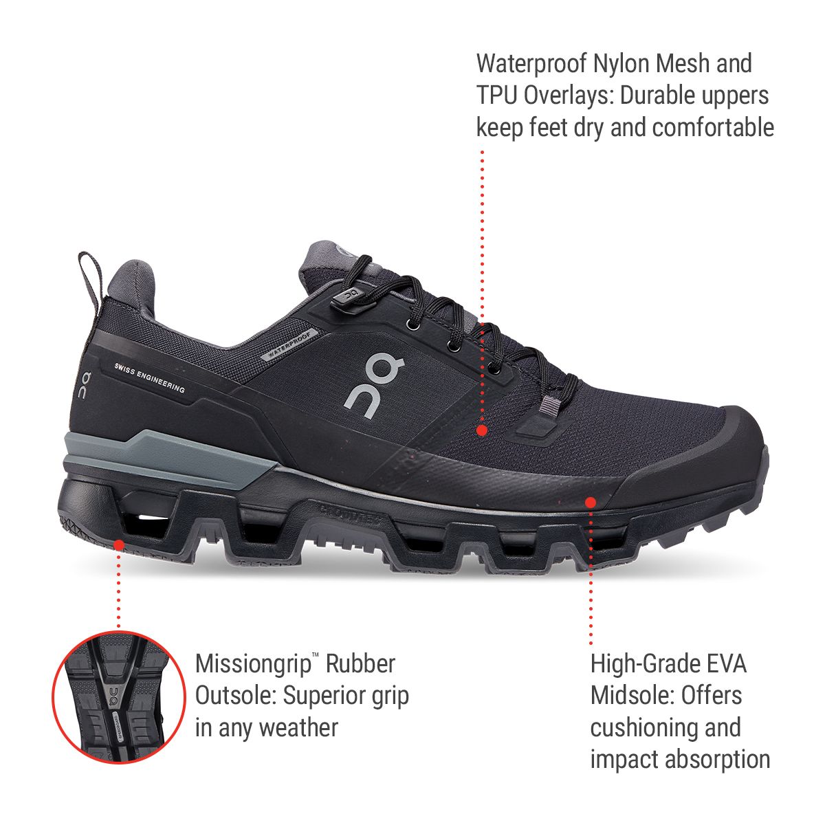 On Men's Cloudwander Hiking Shoes