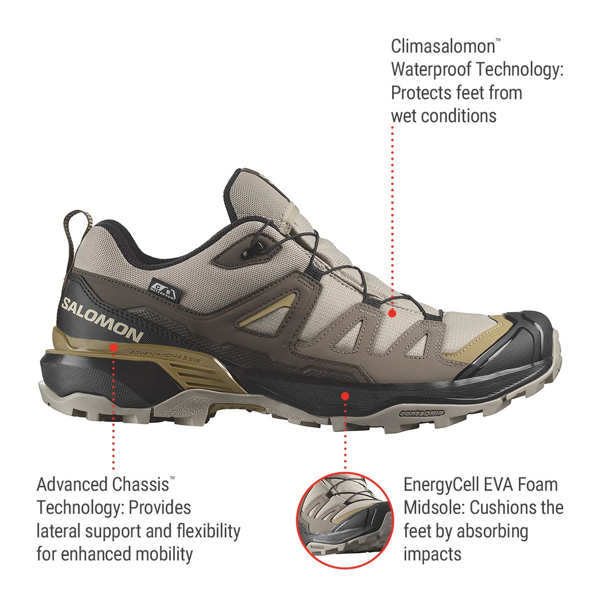 Salomon Men's X Ultra 360 CSWP Hiking Shoes