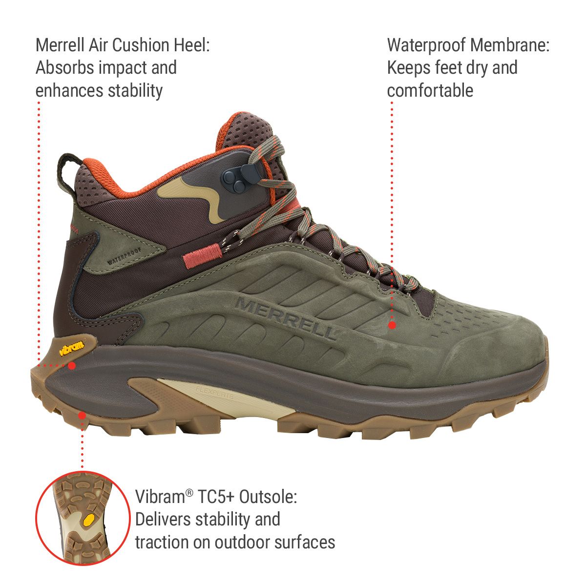 Merrell Men's Moab Waterproof Leather Hiking Boots
